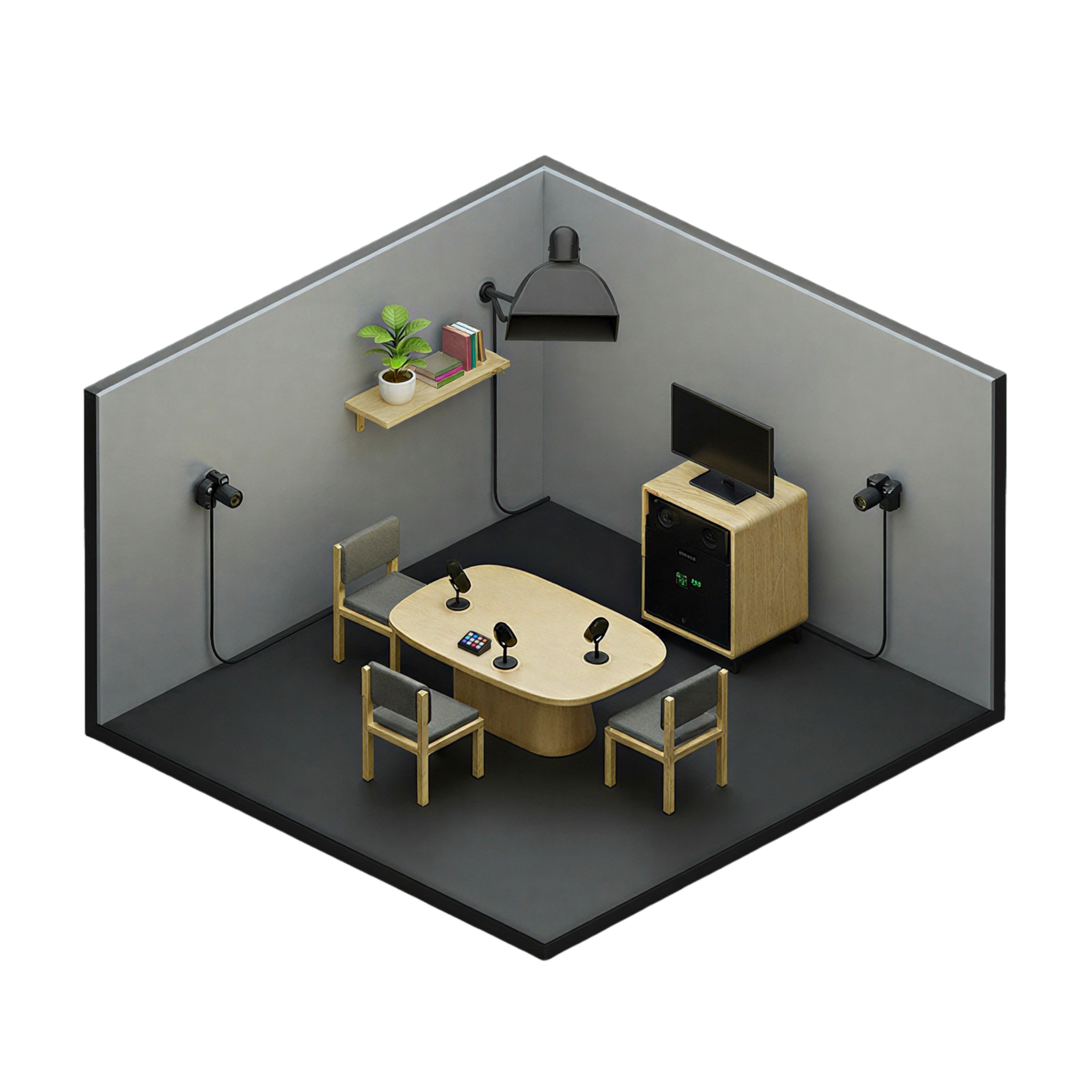 Isometric studio workspace